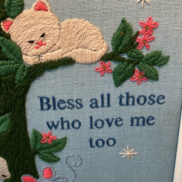 Hand-Stitched Crewel-Embroidery Picture - Picture 5 of 6